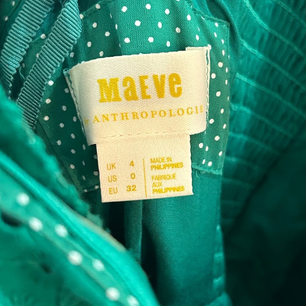 Green Maeve Lelia Anthropologie Eyelet Midi Dress - Picture 5 of 6